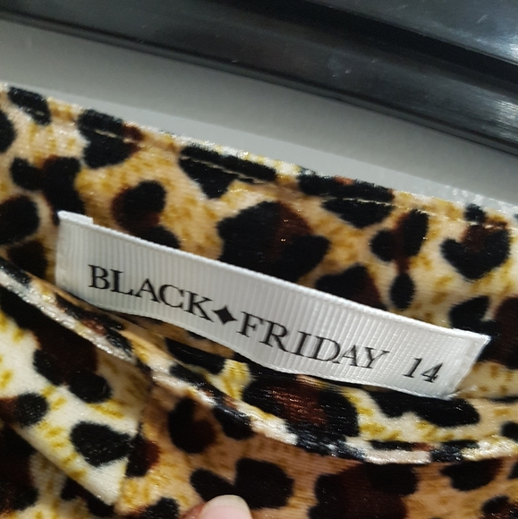 Womens faux animal print flared pants size 14 - Picture 3 of 4